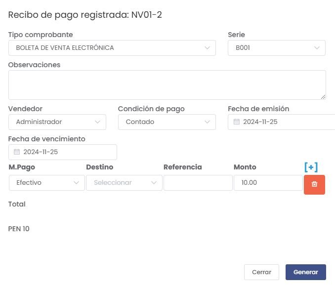 Detalles del Recibo de Pago