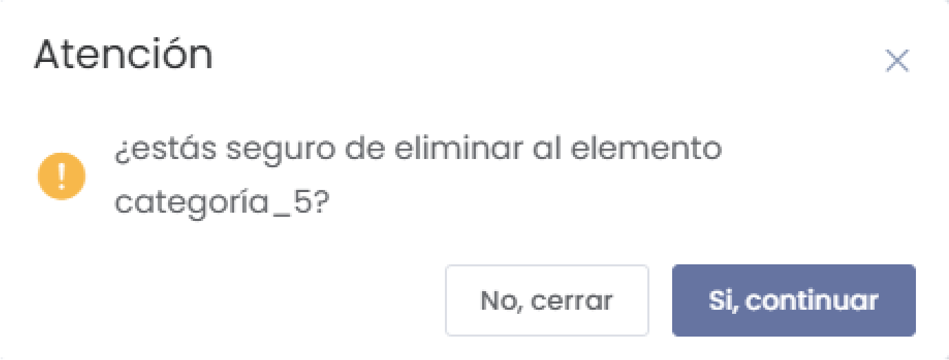 Confirmación de Eliminación
