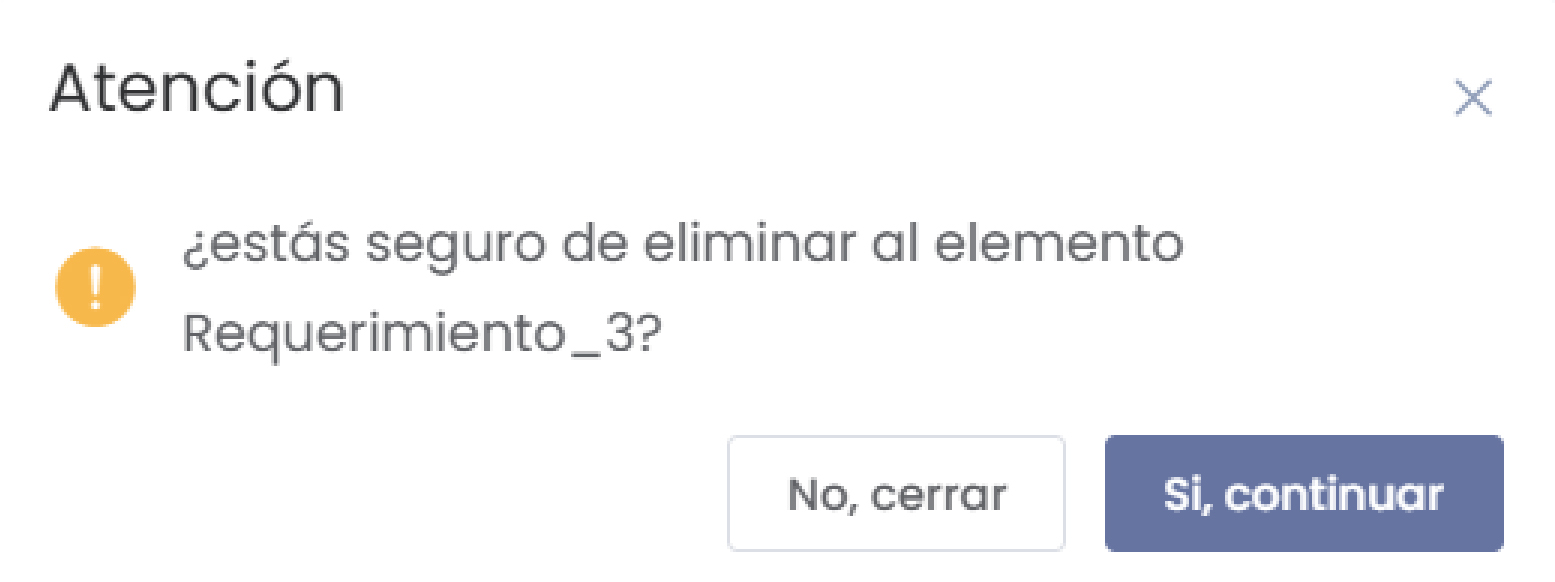 Confirmación de Eliminación