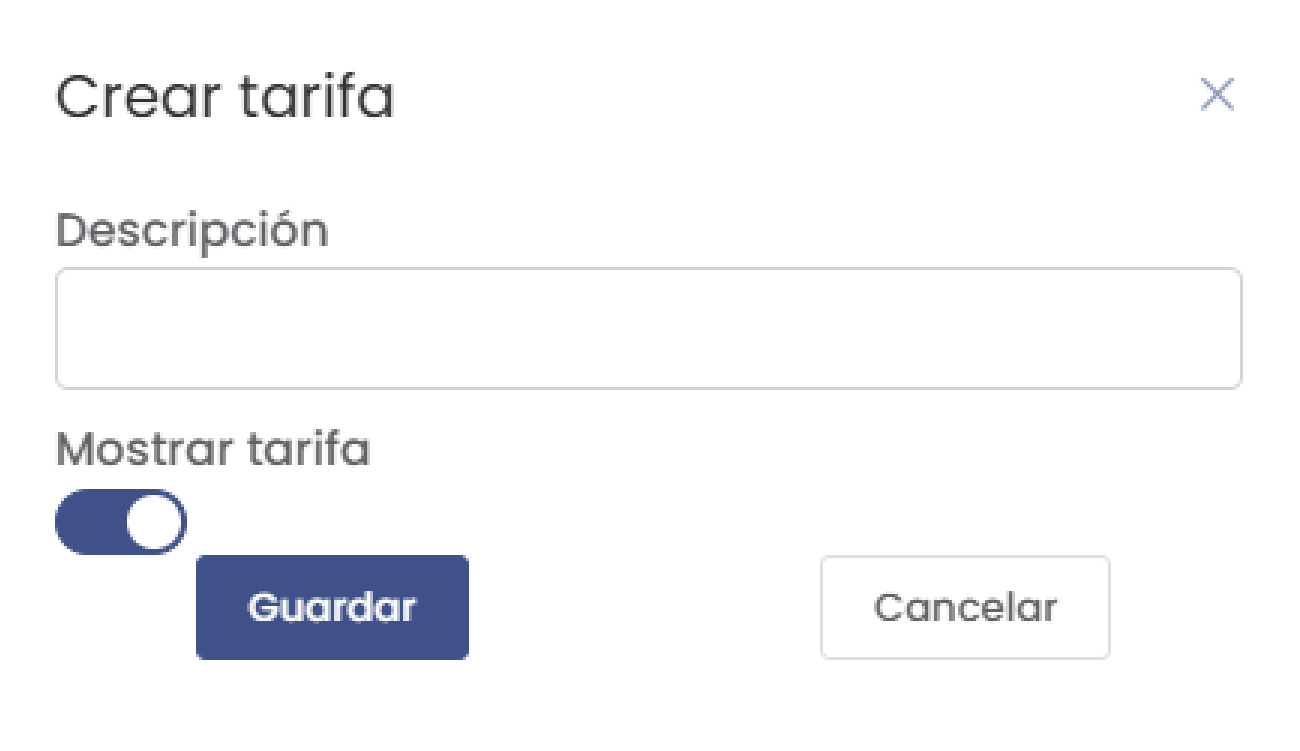 Crear Tarifa