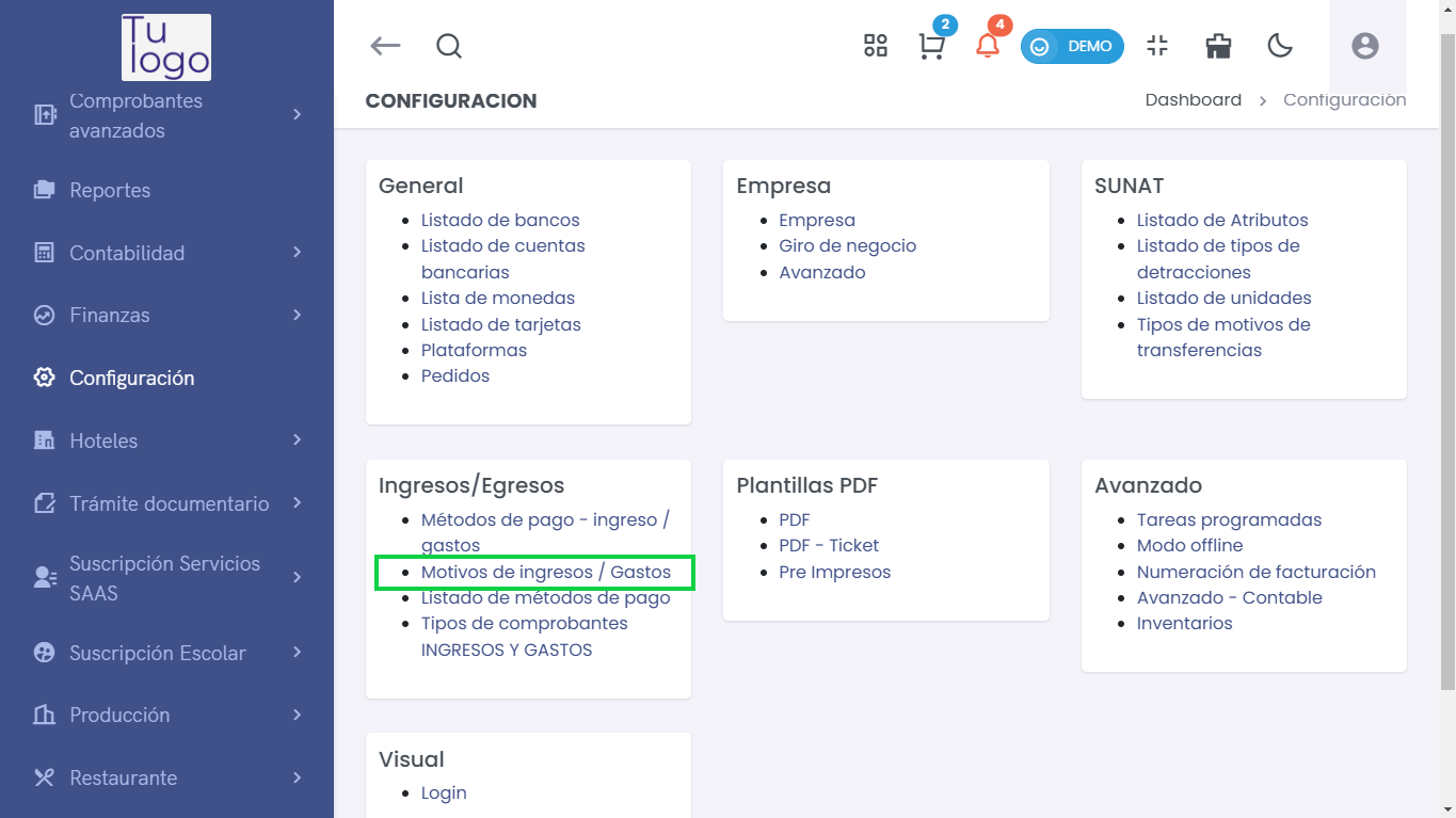 Métodos de Ingreso