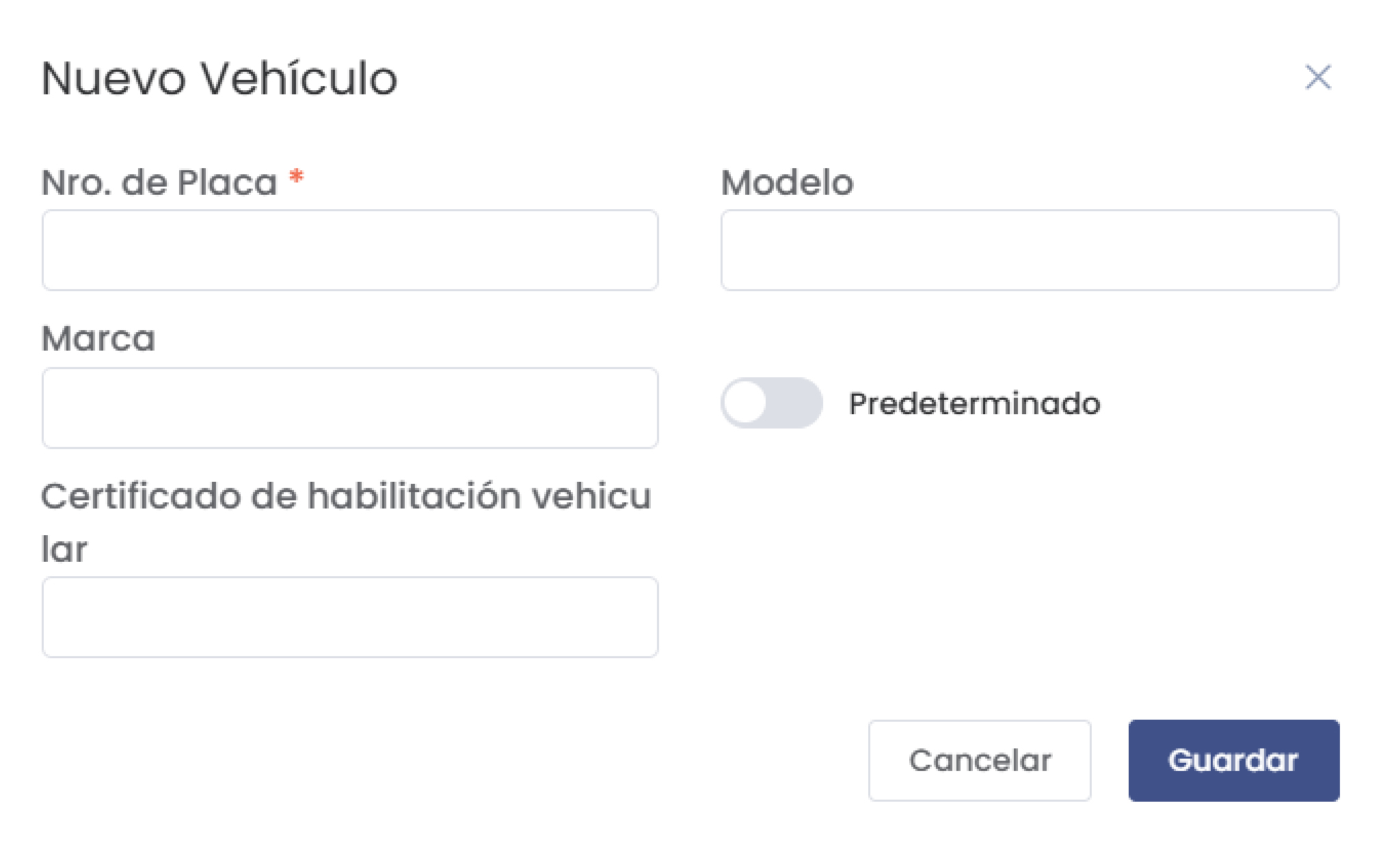 Nuevo Vehículo