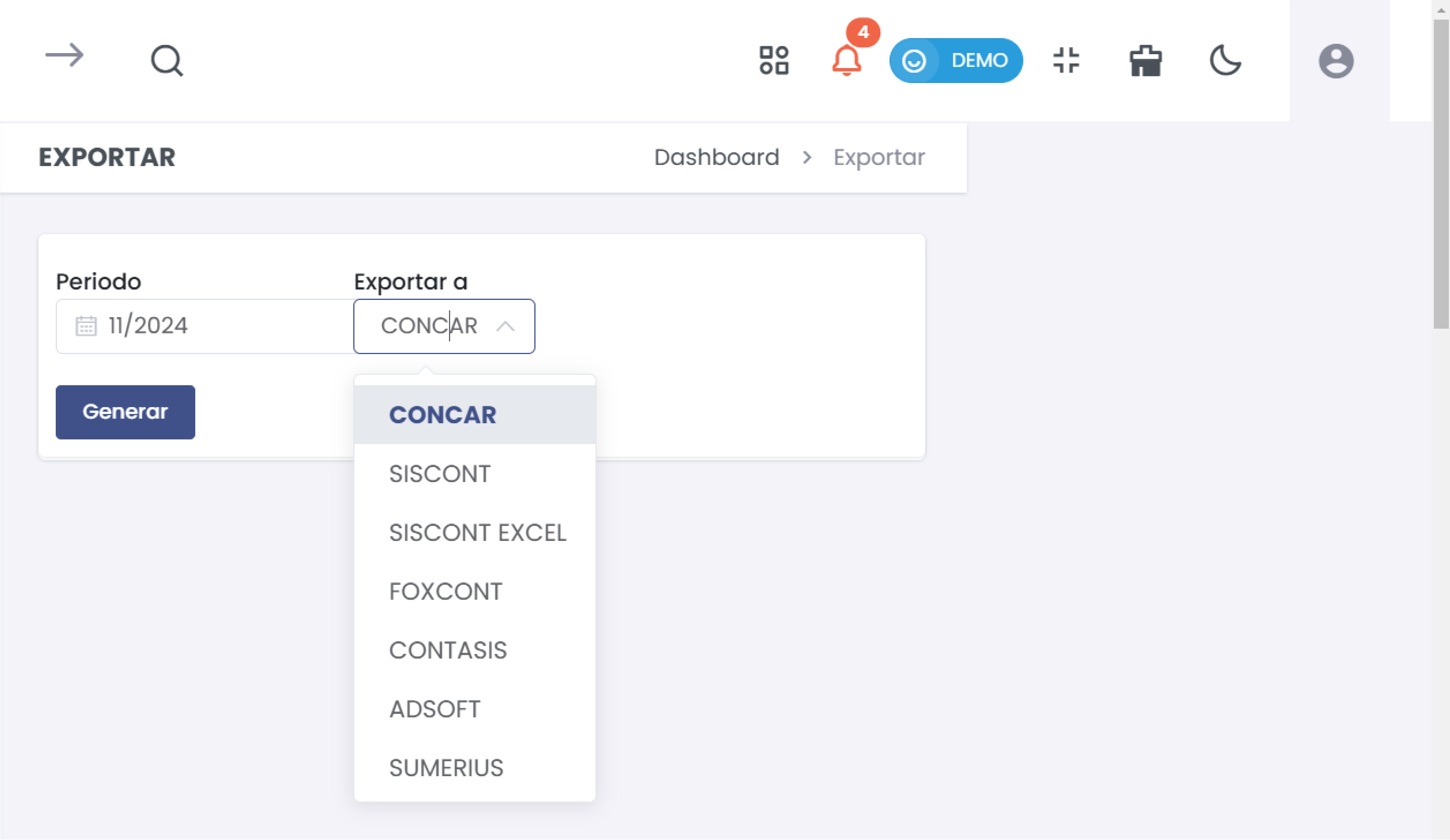 Seleccionar Formato